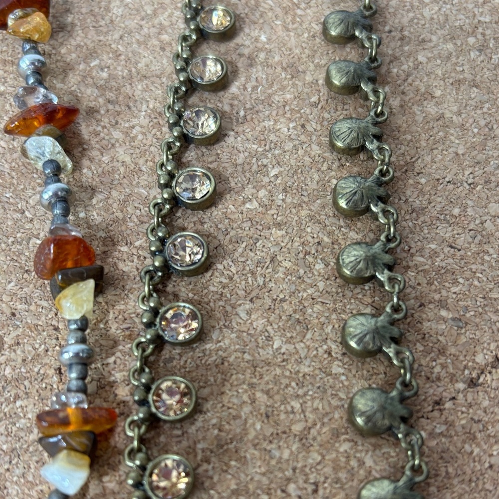 Assorted Women's Necklace Blue Pendant Gold Beaded Amber Bead Styles Costume - Picture 4 of 6